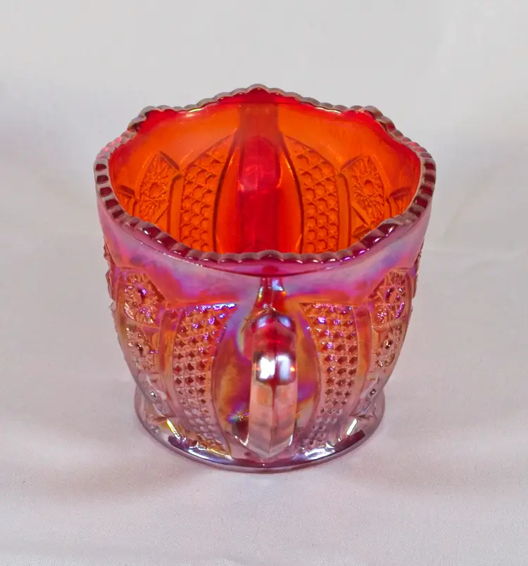 Vintage Indiana Glass Heirloom Red Sunset Sugar Bowl