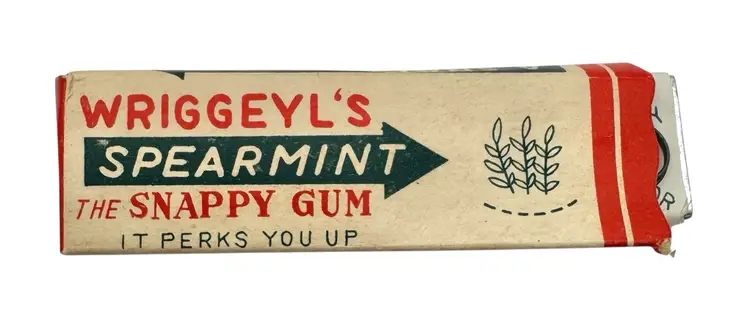 Vintage Japan Snappy Gum Toy Wriggeyl's Spearmint Joke Prank Gag Novelty