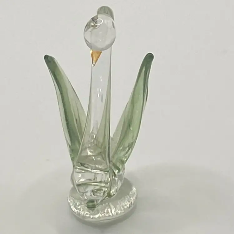 Art Glass Swan 1 1/4” Tall, No Markings