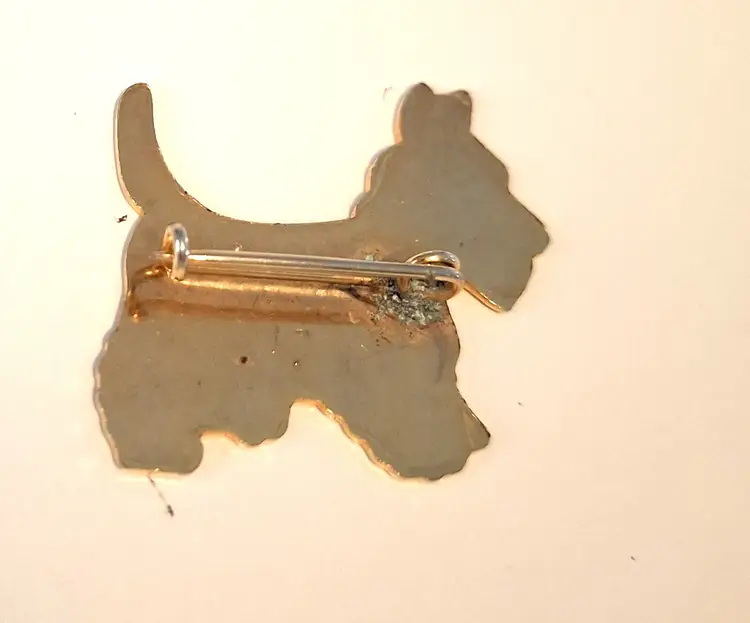 Vintage Gold Tone Scottie Scotty Brooch Pin 1 1/8 inches Long