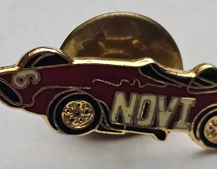 Vintage NOVI Red Race Car #6 Pin Hat Lapel Indy 500