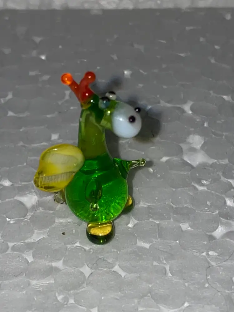 #01 25% Off In From Ukraine Miniature (1 To 1.5") Blown Glass  Amber And Black Cat Front And Back Photos (was $8)