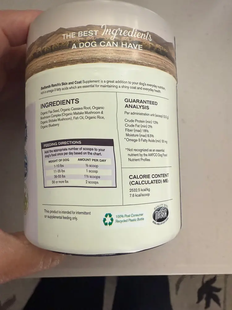 Skin & Coat Canine Supplement with Omega 3 fatty acids by Badlands Ranch