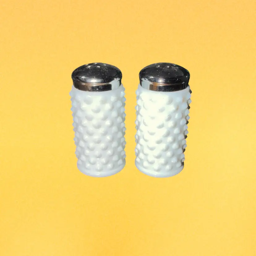 Hobnail Milk Glass by Fenton Salt and Pepper Shaker Set read *