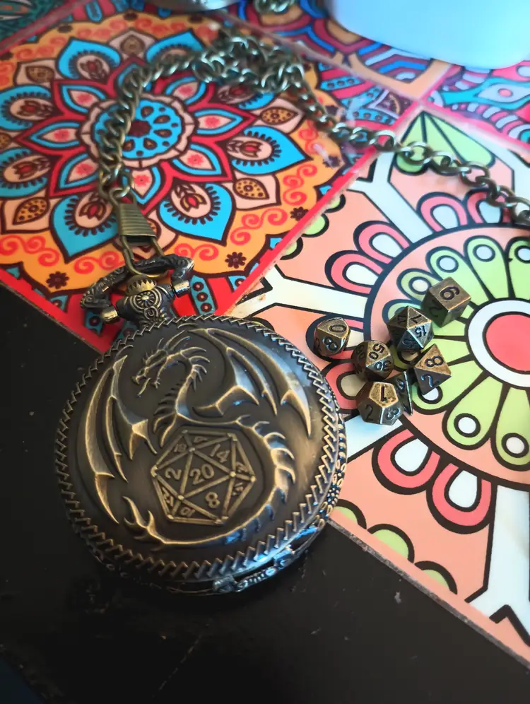 Pocket watch for DND dice