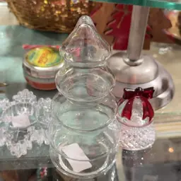 Clear Glass Christmas Tree Container