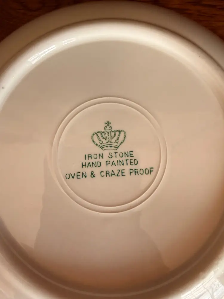 Vintage Hand Painted Ironstone Vegetable Bowl – 10 Inch Mid Century Serving Bowl – Farmhouse Kitchen Decor – Japan Oven & Craze Proof