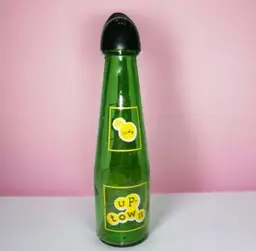 Singleton Vintage 1950's Up-Town Soda Pop Salt & Pepper Shaker Green Glass