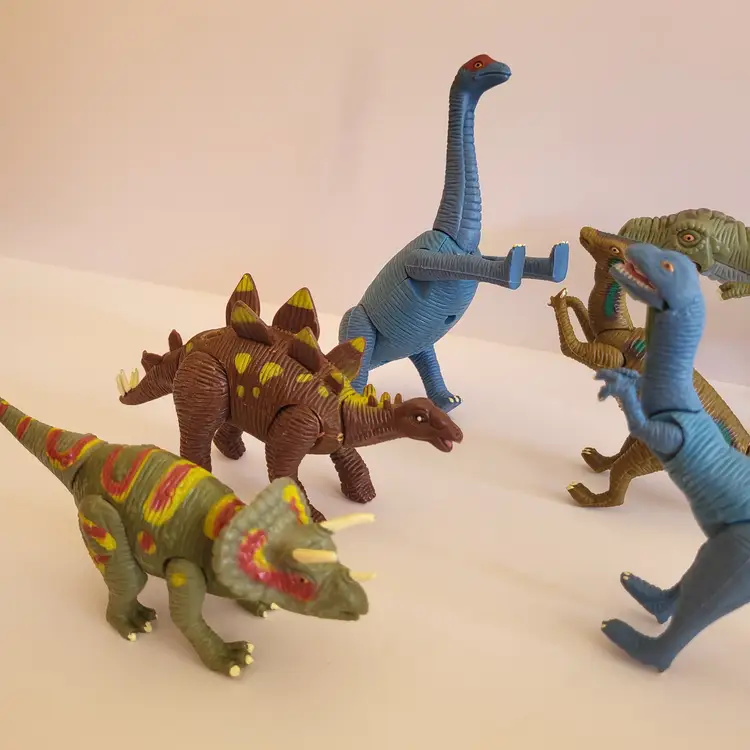 K&M International Posable Dinosaur Figures 2001 TRex Tri Steg Lot Of 6