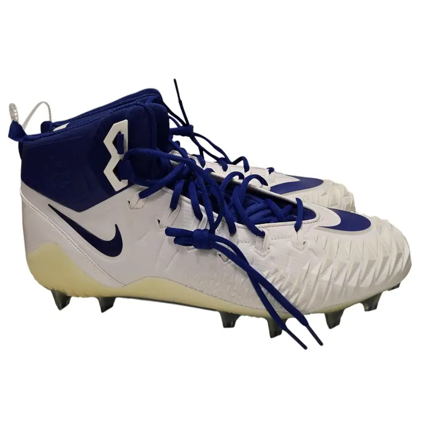 Nike Force Savage Pro TD Football Cleats White / Royal Blue Size 16