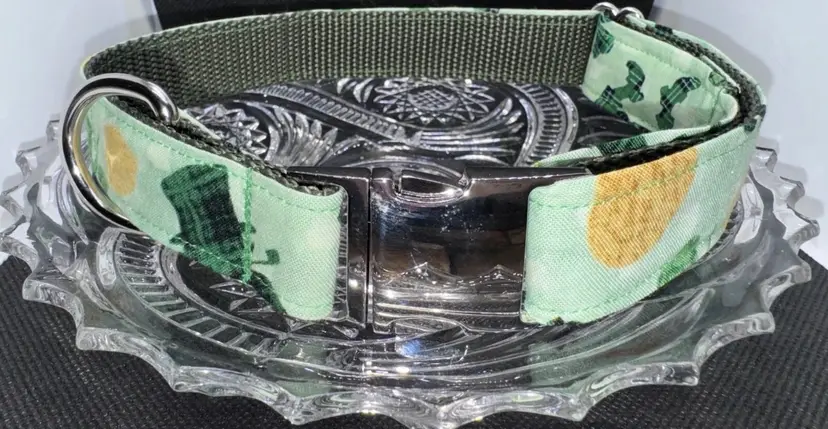 Dog Collar St. Patrick’s Day Green Large Handmade Heavy Duty NEW