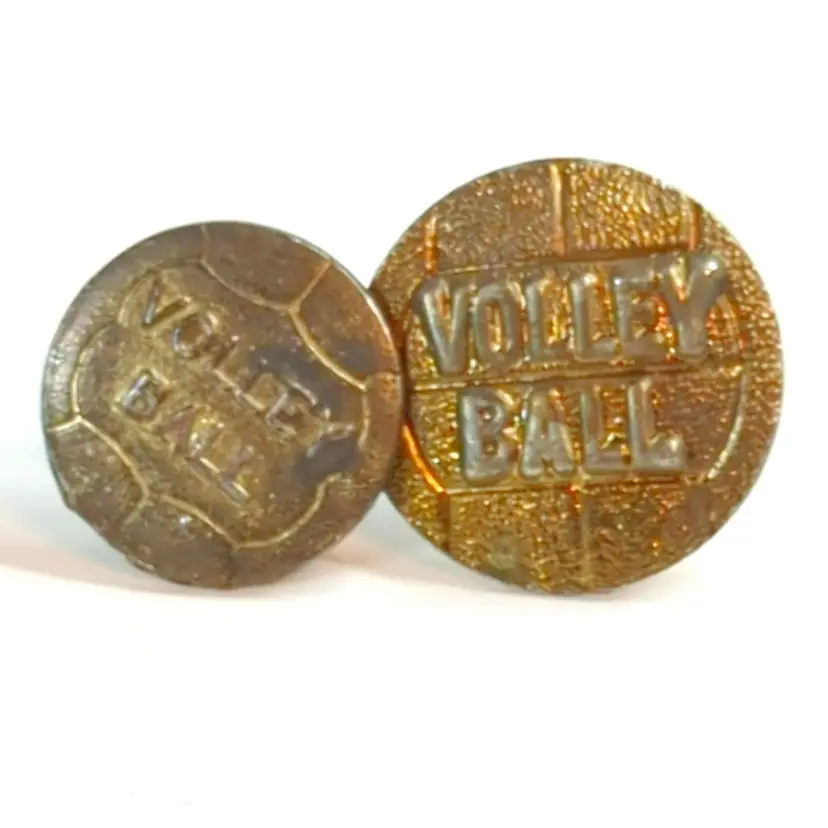 Vintage Volleyball Metal Lapel Pins - 2 Pieces - Sports Memorabilia