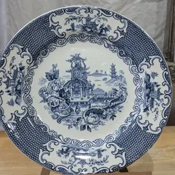 Antique 1903-1912 Allertons England Transferware Chinese Blue & White Plate