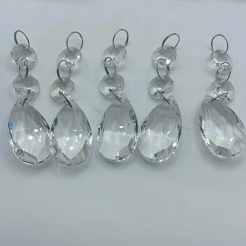 Crystal Teardrop Ornaments 38 Mm Set Of 20