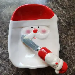 Santa Butter Dish-ceramic