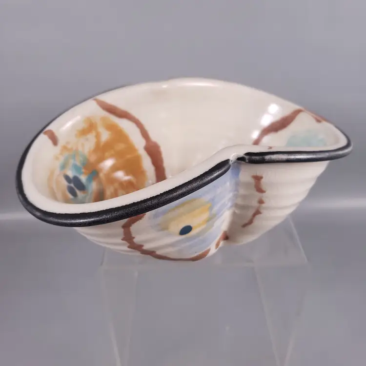 Vintage SIGNED KHB Studio Art Pottery Hand Formed Abstract Buttocks DISH BOWL