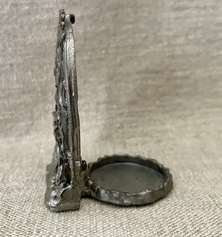 Decorative Pewter Tea Light Candle Holder Calla Lilies Swans Garden Porch Room