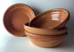 Vintage Mexican Terra Cotta Glazed Salsa Bowls