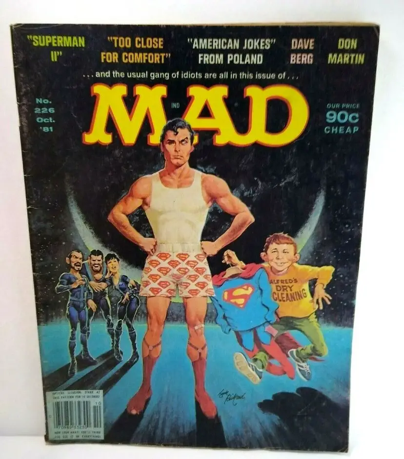MAD Magazine Oct 1981 #226 Superman II Movie Spoofs Parody Too Close For Comfort