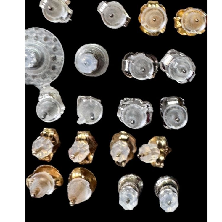 Lot Of 10 Stud Pierced Earrings — Backs May Be Mismatched
