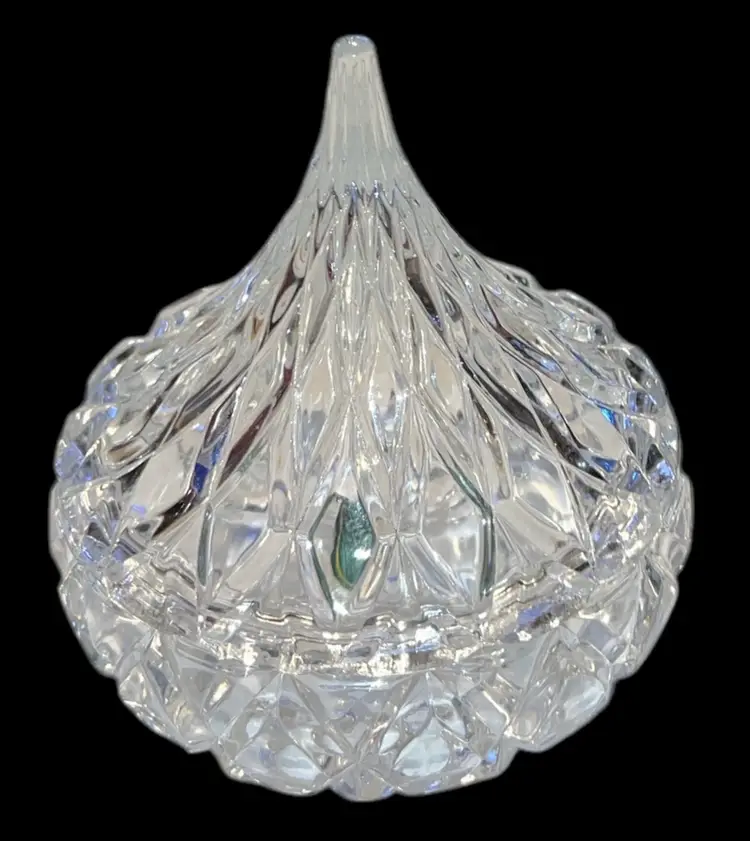 VTG Godinger Crystal Famous Hersheys Kiss Crystal Candy Dish Original Box