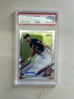 Luis Garcia Washington Nationals 2021 Topps Chrome Rookie Auto PSA 10