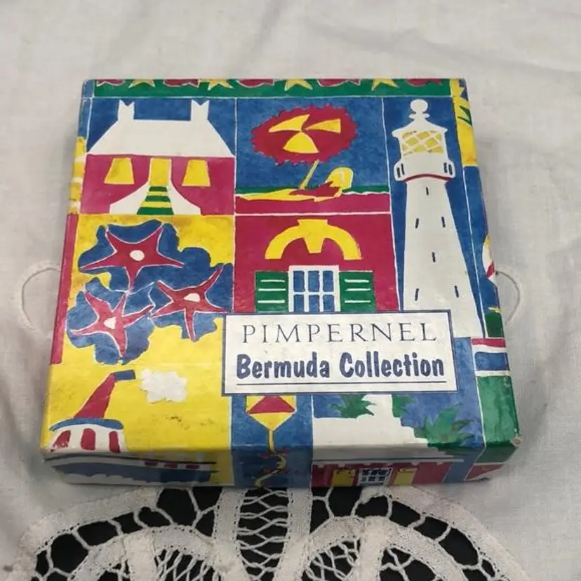 Set Of 6 Pimpernel Coasters Bermuda National Trust Cottages NWOT