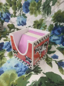 Vintage Lisa Frank Cow Memo Pad Holder