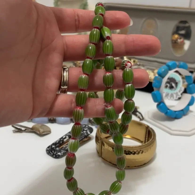 Venetian Murano Watermelon Trading Beads 13 1/4”
