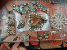 Vintage Rhinestone Jewelry Craft Lot
