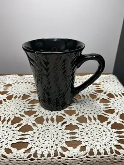 Large Black Ceramic Unmarked @5” Tall Mug