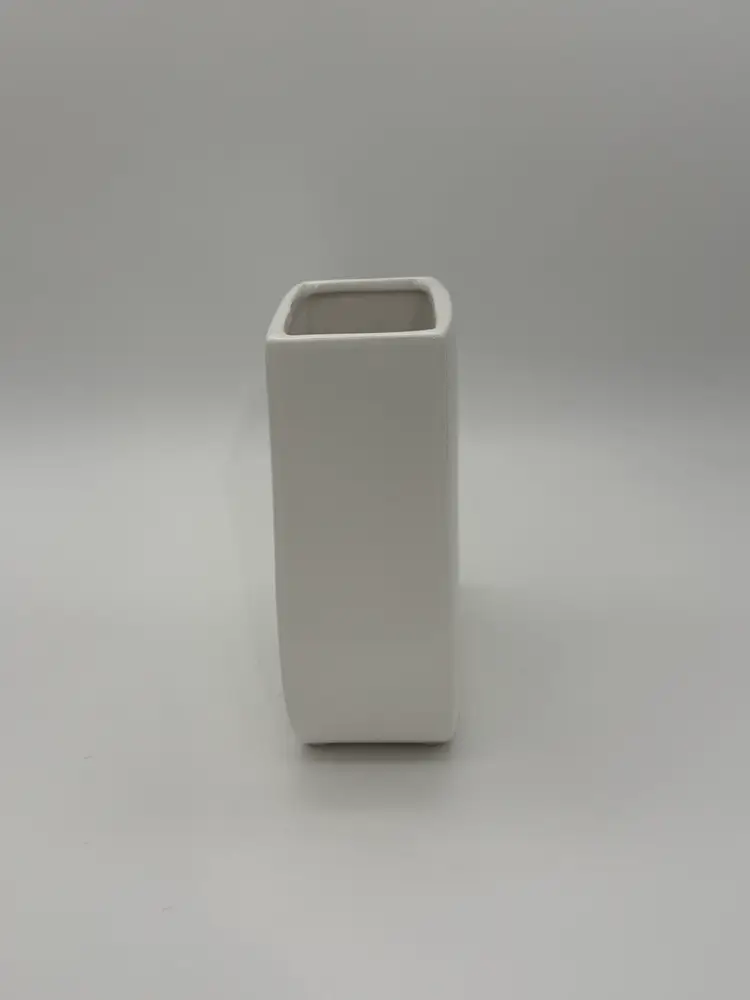 FTD Faithful Blessings Flower Vase White With Silver Cross Medallion Vintage