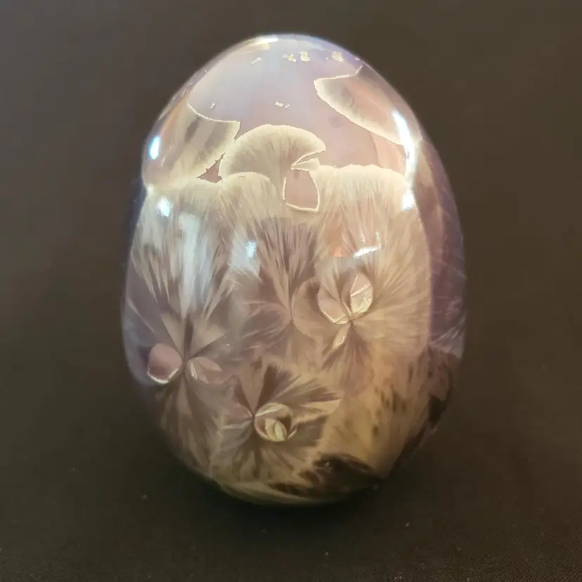 Porcelain Egg Crystalline Glazed Duly Mitchell Style 3½" Tall Approximately Unbranded