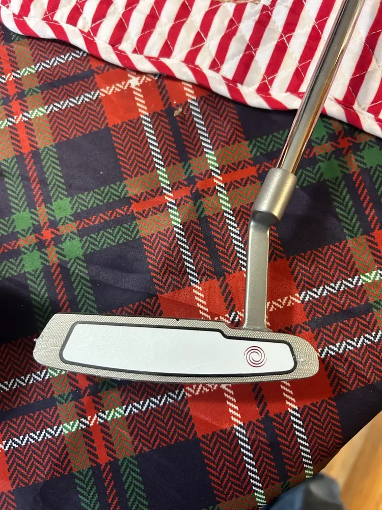 New In Plastic Odyssey White Hot Pro Blade Putter 34” With Superstroke Grip And Headcover.