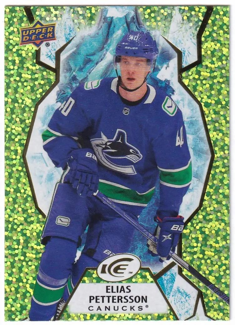 2021-22 Upper Deck Ice Green #41 Elias Pettersson Vancouver Canucks Hockey Card