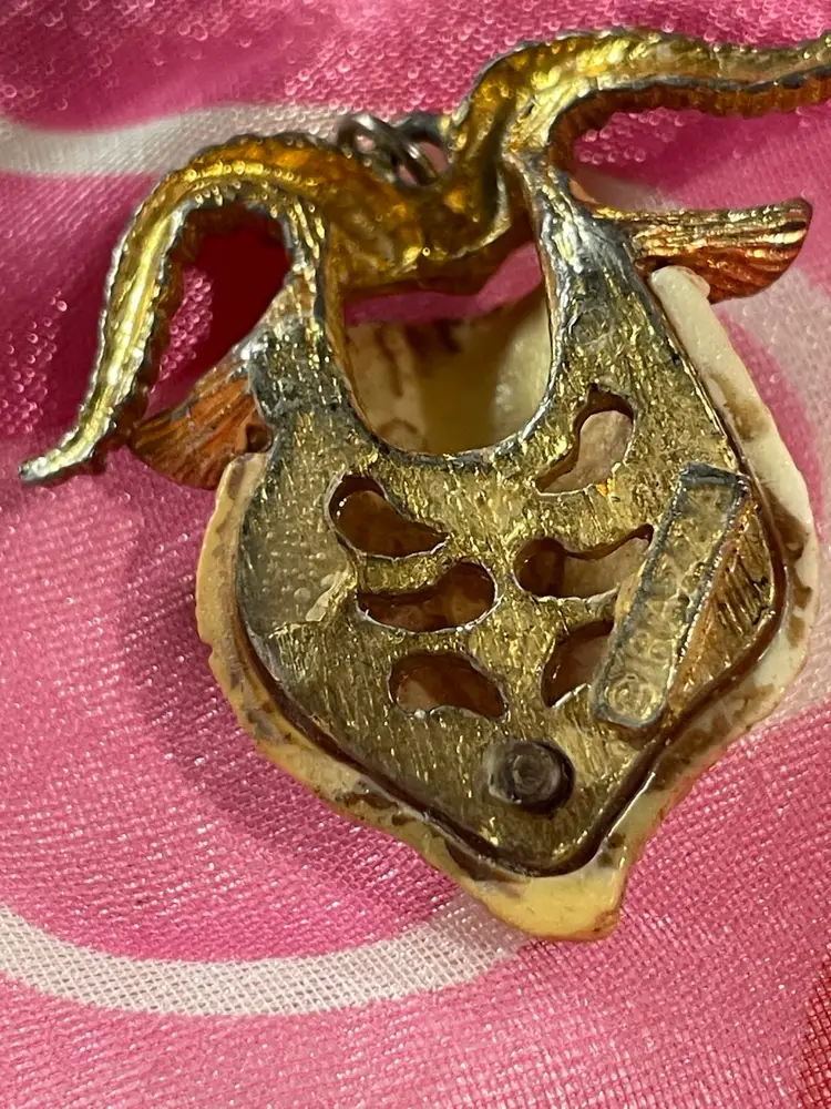 Luca Razza Ram Head Pendant Aries Zodiac Figural Signed Vintage 1970s