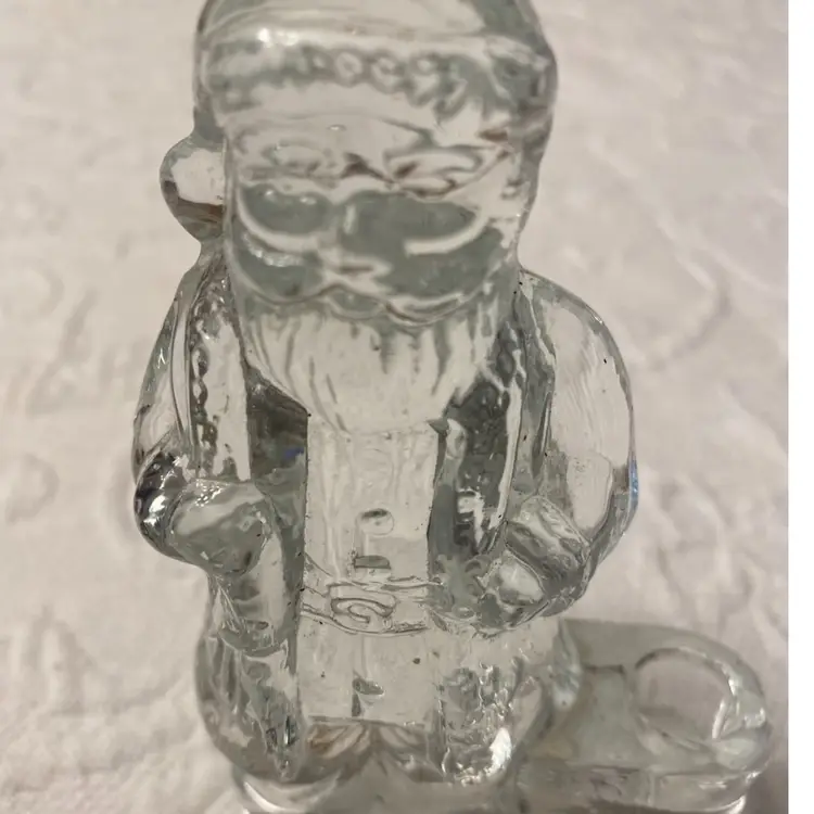 VINTAGE BIEDERMAN CRYSTAL SANTA CANDLE HOLDER
