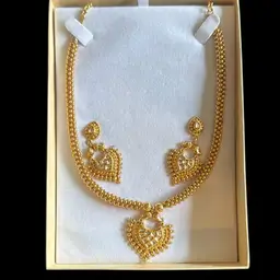 Vintage Y2K Designs By Lebelle Indian Wedding & Event Gold Plated Jewelry Set Necklace & Earrings, NIB