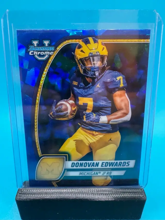 Donovan Edwards Bowman Chrome U Sapphire Michigan Wolverines