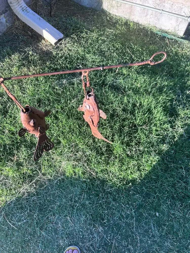 Metal Fish Wall Decor 27” Long Down 21”