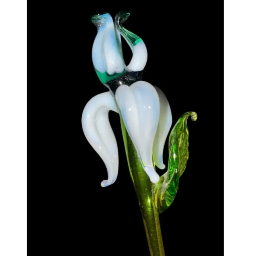 #05- Just In From Ukraine Large Hand Blown Glass Flower As Shown