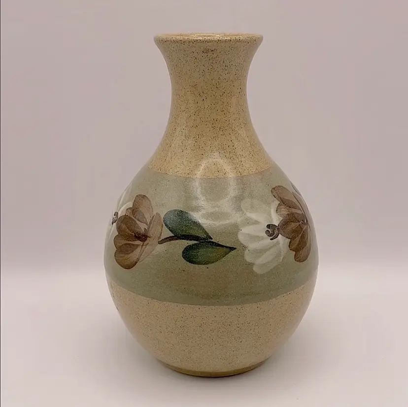 Fall Decor! Vintage Holkham Pottery Vase, Norfolk, England by Potter Cyril Ruffles, Stamped and Signed “CR”, 6.5” Tall