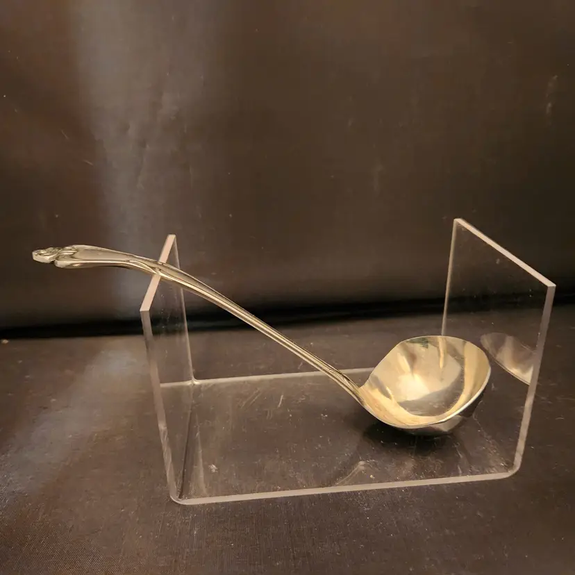 Epic REGAL ROSE Gravy Soup Ladle Double Pour Spout Cutlery Stainless Flatware Vintage Ecko Externa Silver - USA