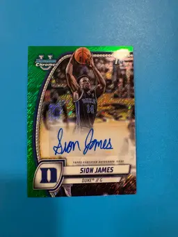 2024/25 Bowman U Chrome 1st - Sion James - Autographed - Green Refractor