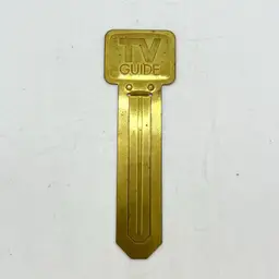 Vintage Embossed Brass TV Guide Bookmark Page Marker