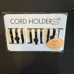 Cord Holder - Faux Leather, Zebra S-2