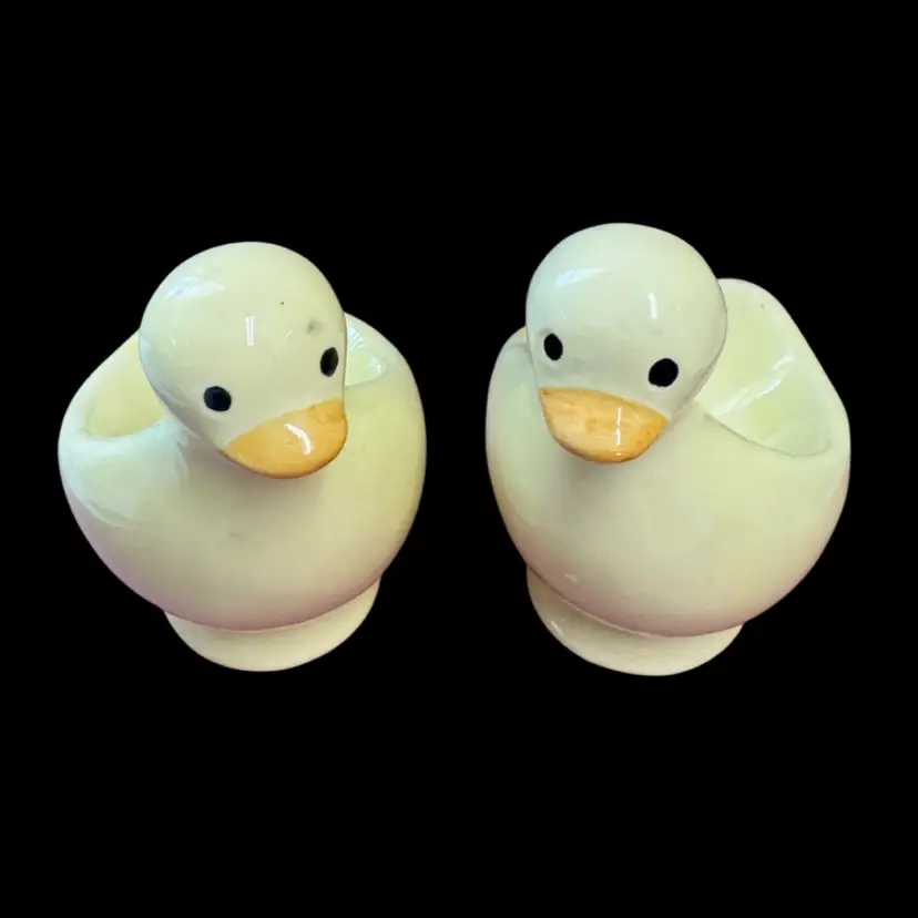 Pair Of Yellow Duck Egg Holders