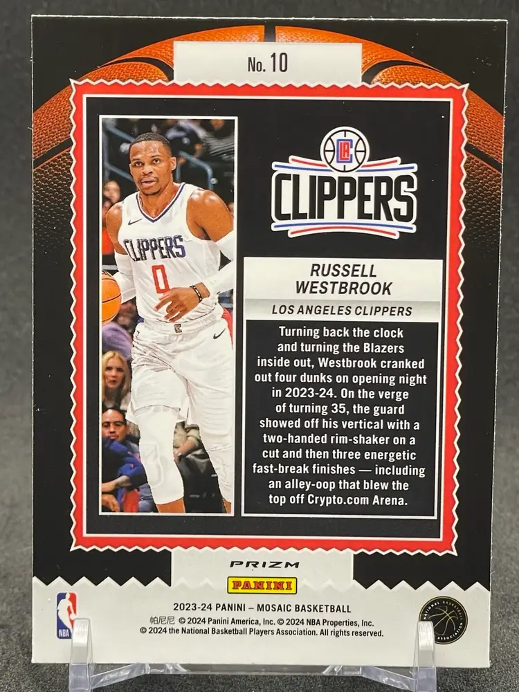 Russell Westbrook 2023-24 Mosaic Jam Masters #10 Green Mosaic Prizm