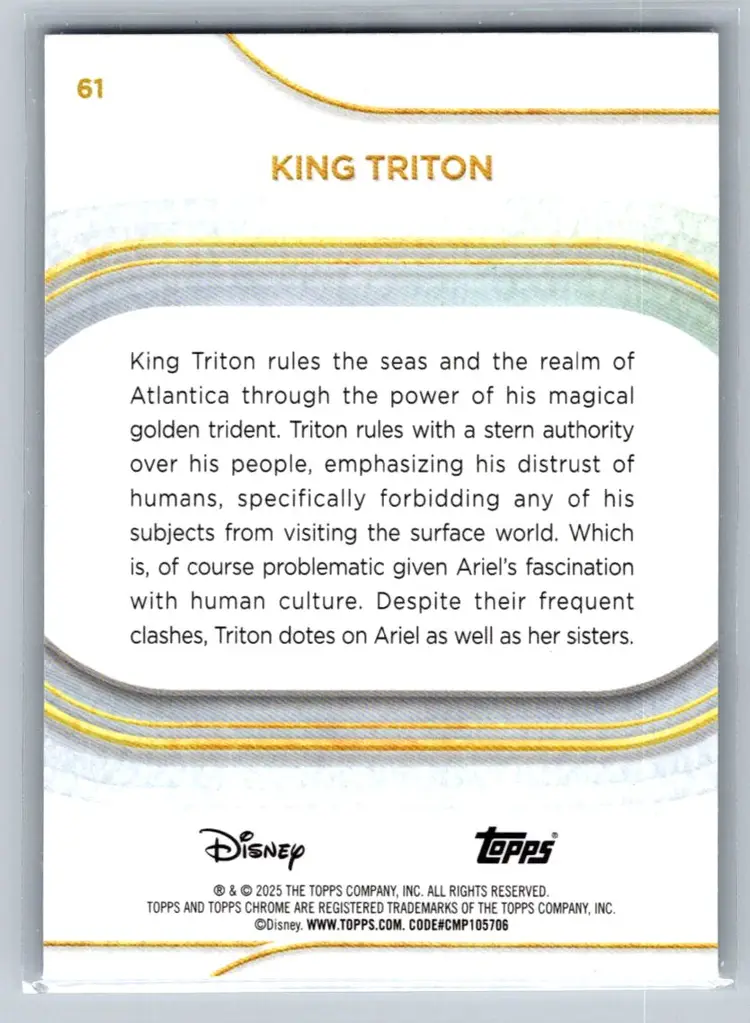 King Triton 2025 Topps Chrome Disney Sapphire #61