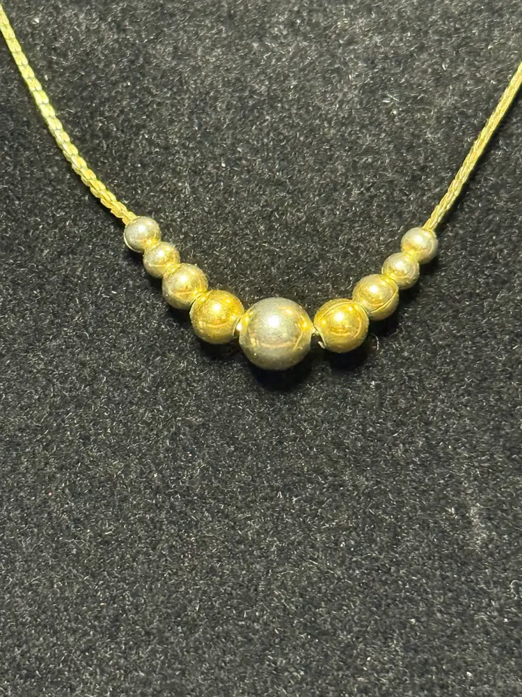 Vintage Signed Napier Graduated Nine Ball Necklace Choker Gold Tone 18"